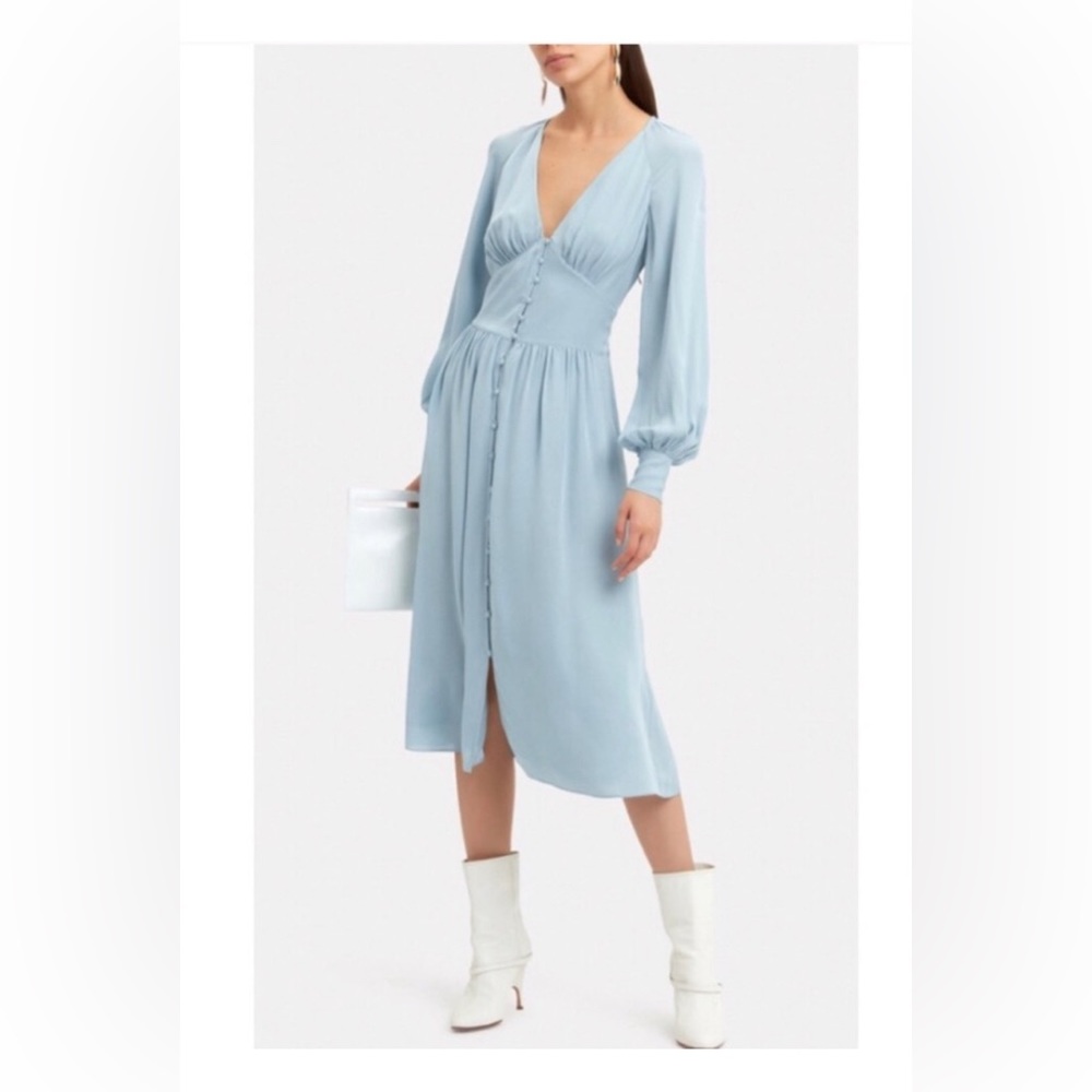 Joie Kyria Robins Egg Blue Silk Midi Dress